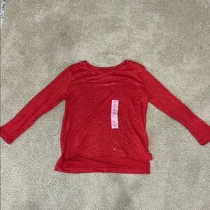 Old Navy Red Glitter Long Sleeve Shirt